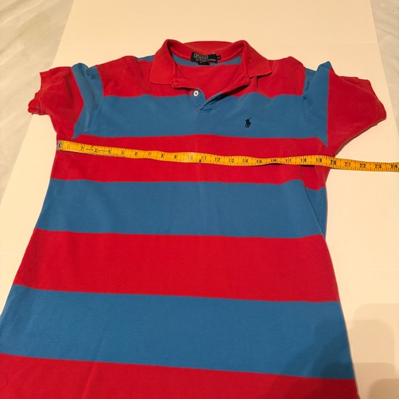 Vintage Polo By Ralph Lauren Mens Size Medium Blue Red Stripe Polo Shirt Pony - Picture 4 of 5
